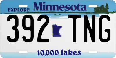 MN license plate 392TNG