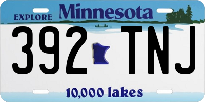 MN license plate 392TNJ