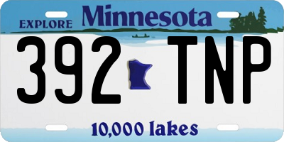 MN license plate 392TNP