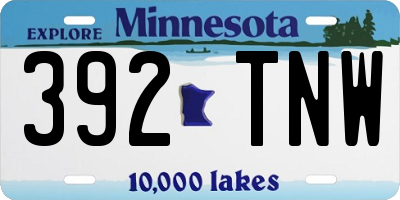 MN license plate 392TNW