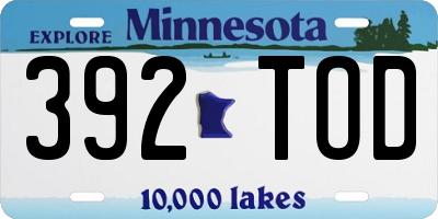 MN license plate 392TOD