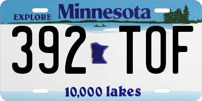 MN license plate 392TOF