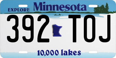 MN license plate 392TOJ