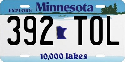 MN license plate 392TOL