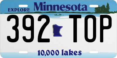 MN license plate 392TOP