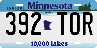 MN license plate 392TOR