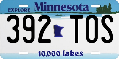 MN license plate 392TOS