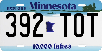 MN license plate 392TOT