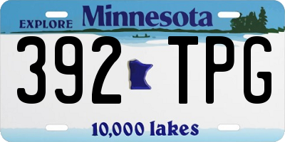 MN license plate 392TPG