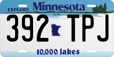 MN license plate 392TPJ