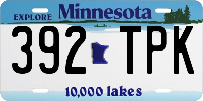 MN license plate 392TPK