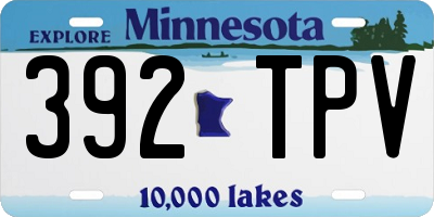MN license plate 392TPV