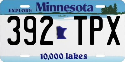 MN license plate 392TPX