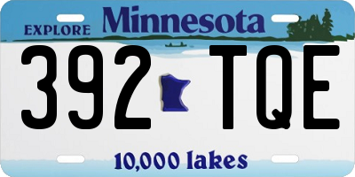 MN license plate 392TQE