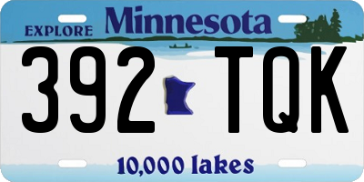 MN license plate 392TQK