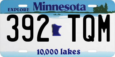 MN license plate 392TQM