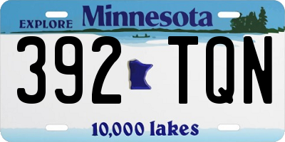 MN license plate 392TQN