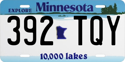 MN license plate 392TQY