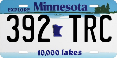 MN license plate 392TRC