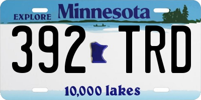 MN license plate 392TRD