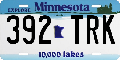 MN license plate 392TRK