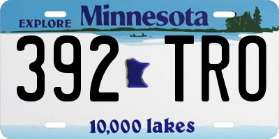 MN license plate 392TRO