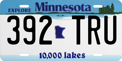 MN license plate 392TRU