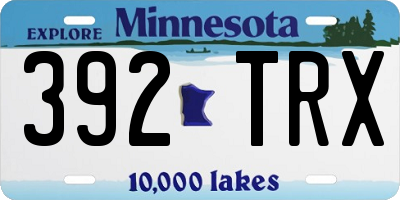 MN license plate 392TRX
