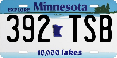 MN license plate 392TSB