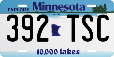 MN license plate 392TSC