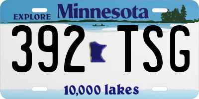 MN license plate 392TSG