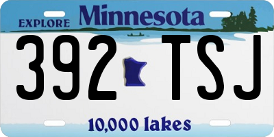 MN license plate 392TSJ