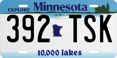 MN license plate 392TSK
