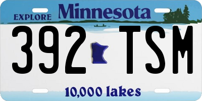 MN license plate 392TSM