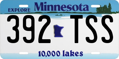 MN license plate 392TSS