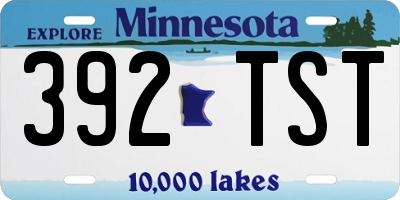 MN license plate 392TST