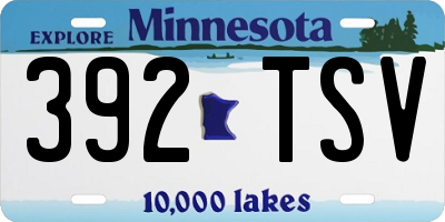 MN license plate 392TSV