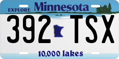 MN license plate 392TSX