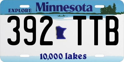 MN license plate 392TTB