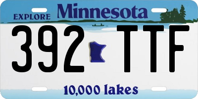 MN license plate 392TTF