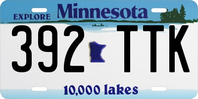 MN license plate 392TTK