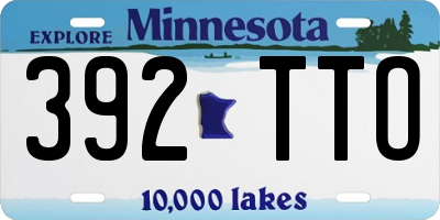 MN license plate 392TTO