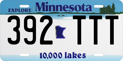 MN license plate 392TTT