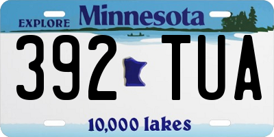 MN license plate 392TUA