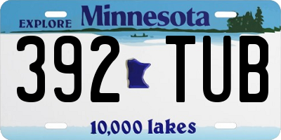 MN license plate 392TUB