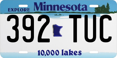 MN license plate 392TUC