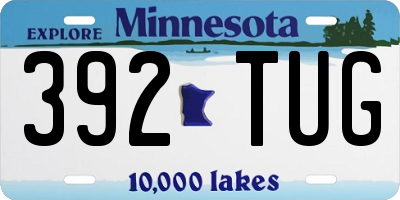 MN license plate 392TUG
