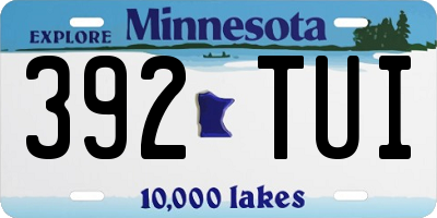 MN license plate 392TUI