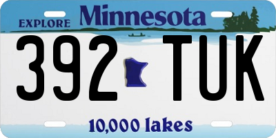 MN license plate 392TUK