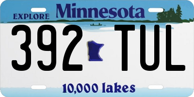 MN license plate 392TUL